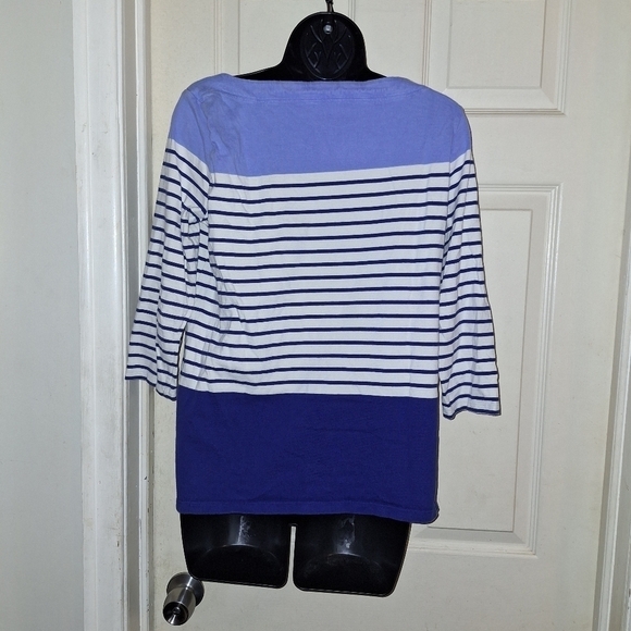 Talbots striped blouse size MP - Picture 2 of 5